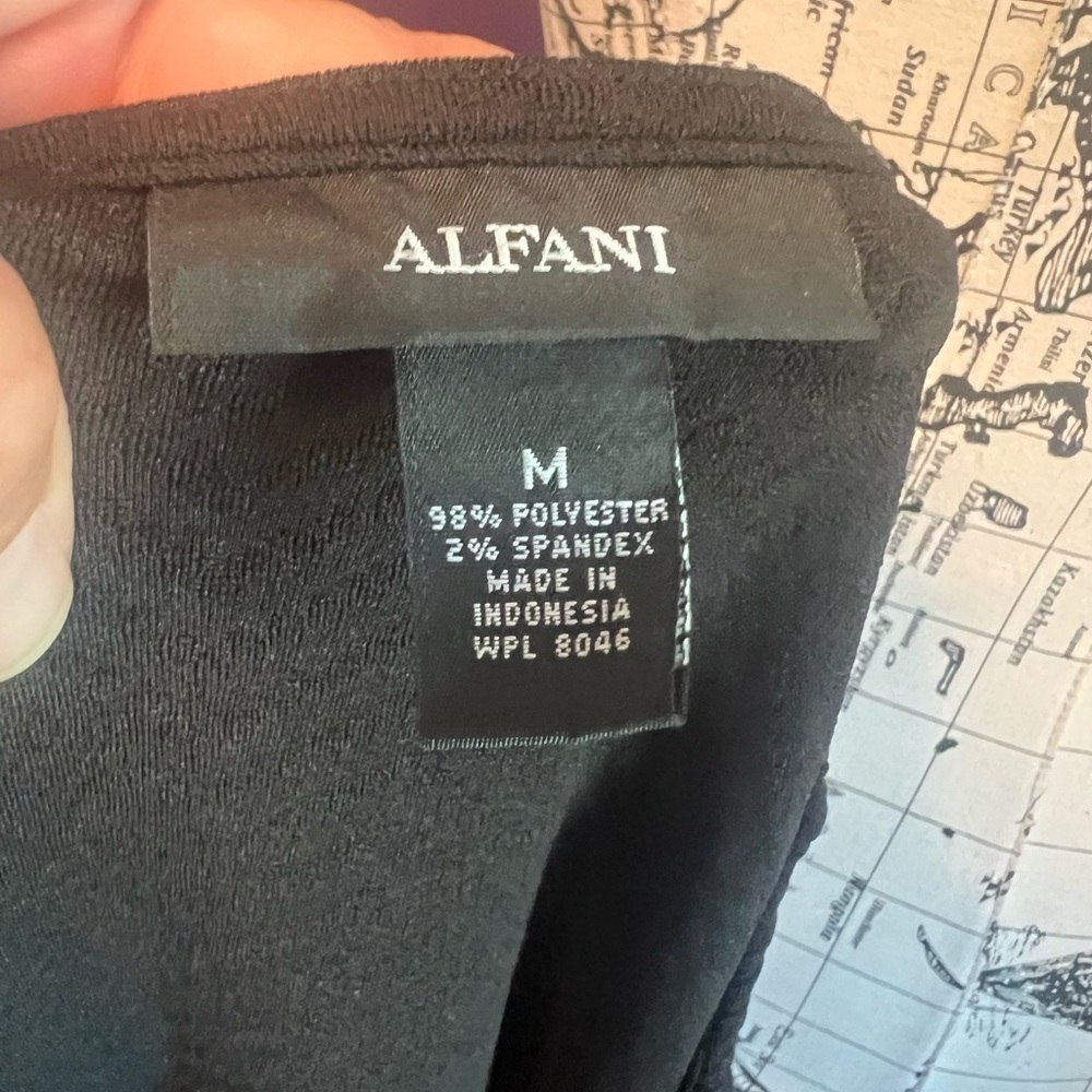 Alfani Little Black Dress with Front Neck to Hem Zipper NWT - Picture 9 of 9